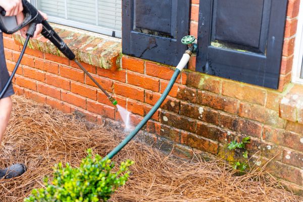Brick Home Power Washing in Hixson